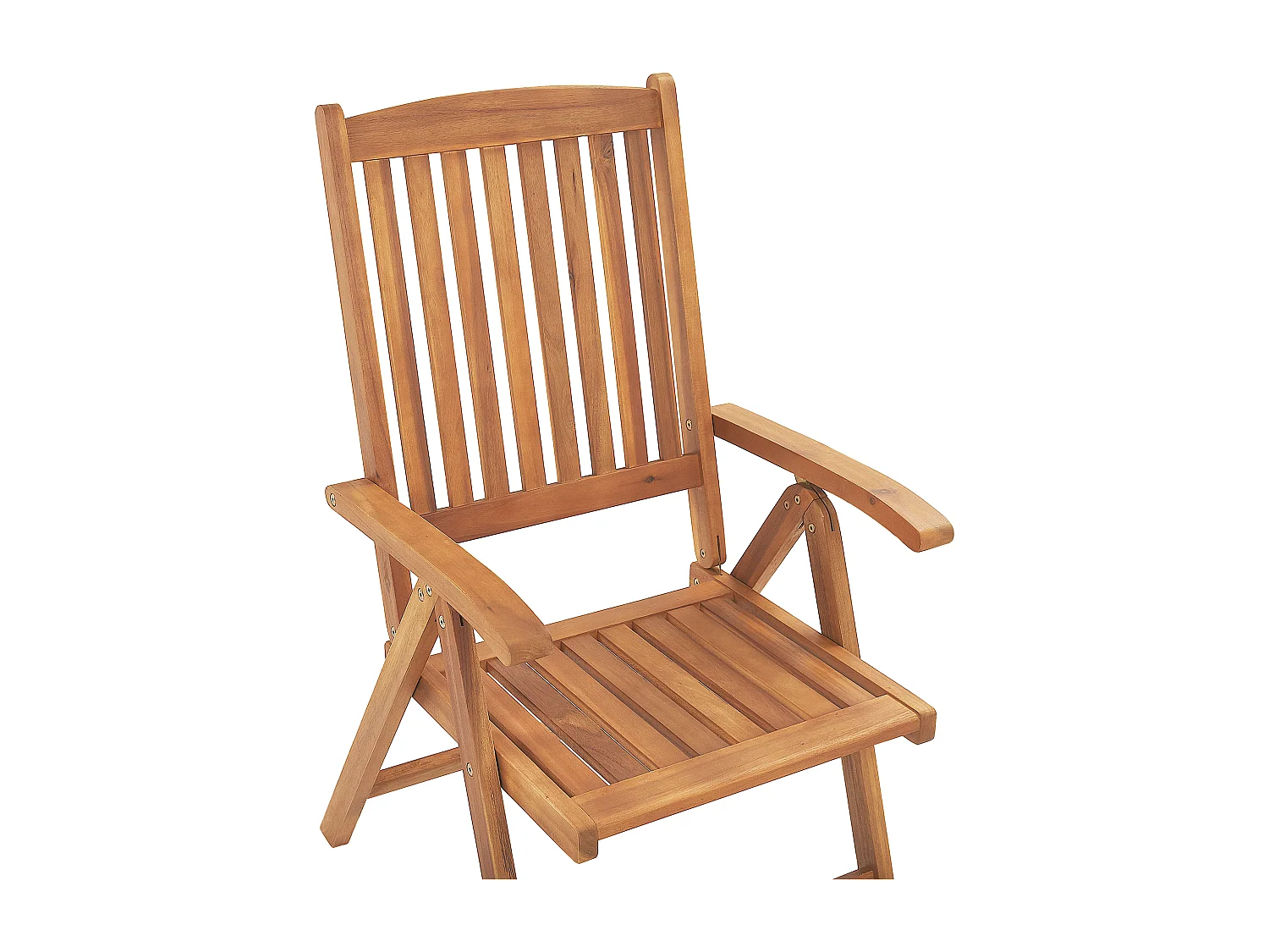 Gartenstuhl 2er Set hellbraun Akazienholz verstellbar klappbar Java