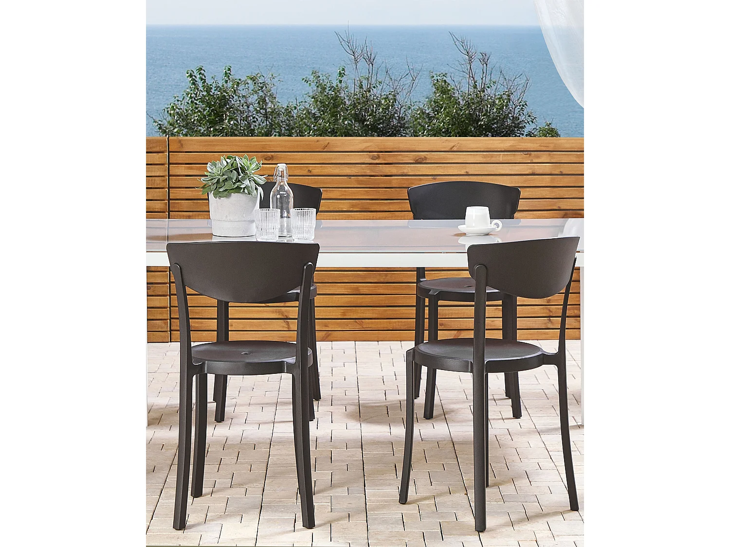 Lot de 4 chaises de jardin VIESTE Noir
