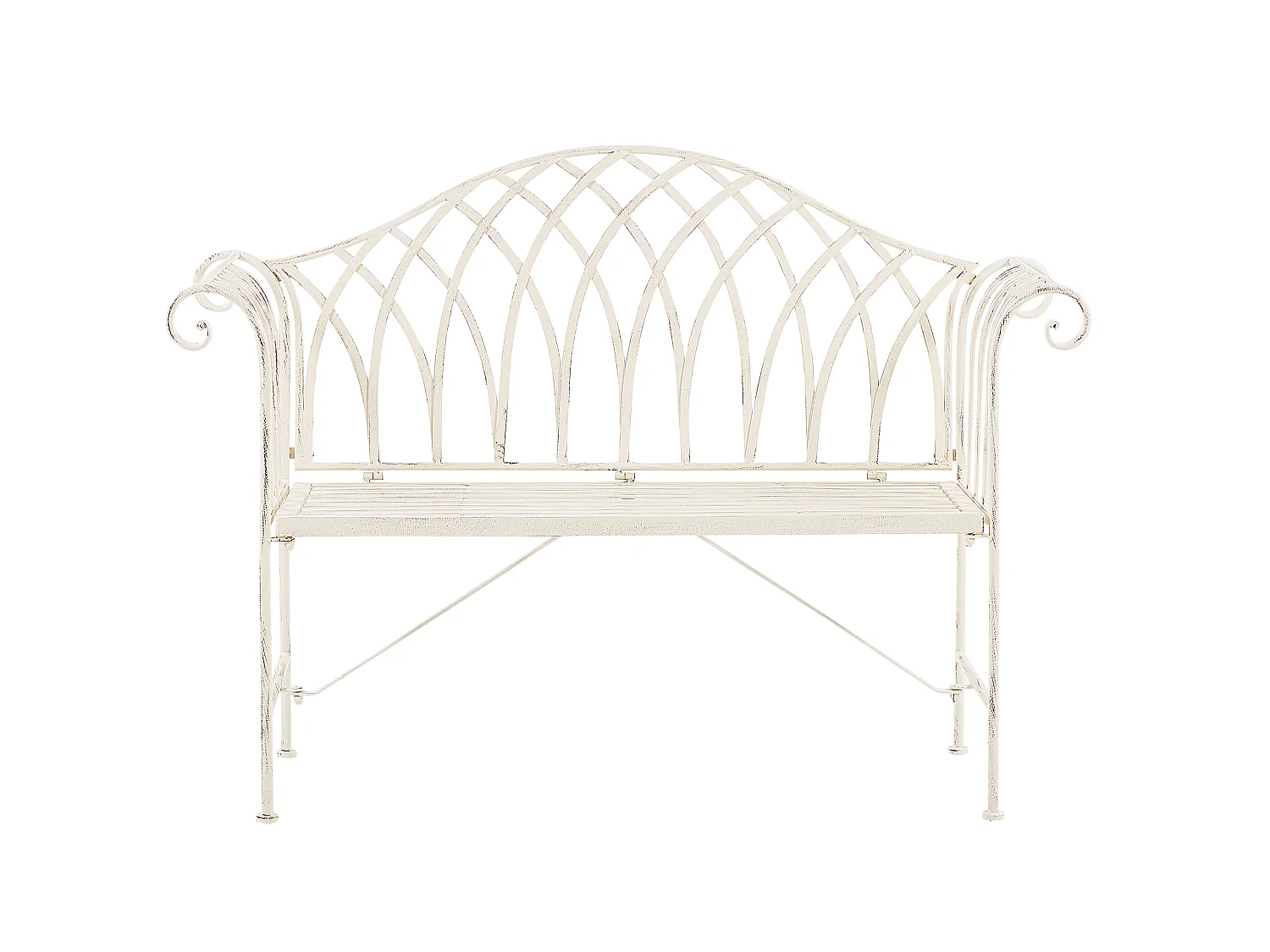 Ławka ogrodowa MILAZZO 130 cm Metal Biały