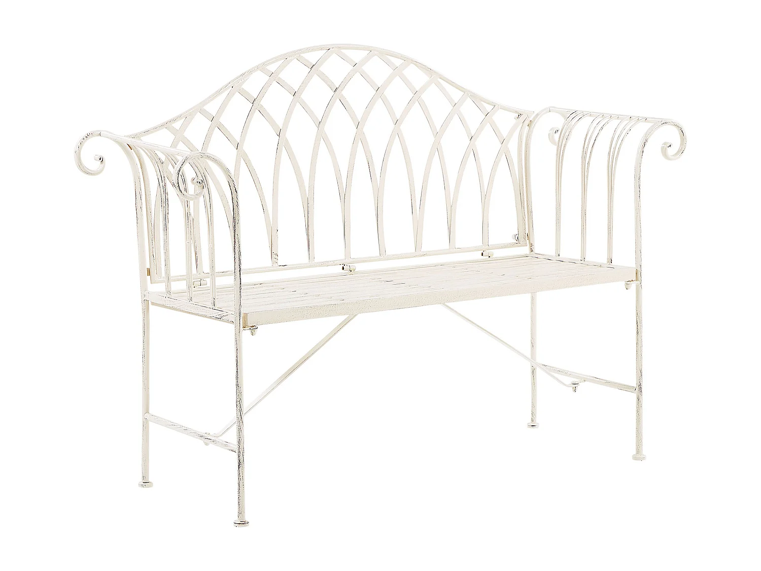 Banc de jardin MILAZZO 130 cm Métal Blanc