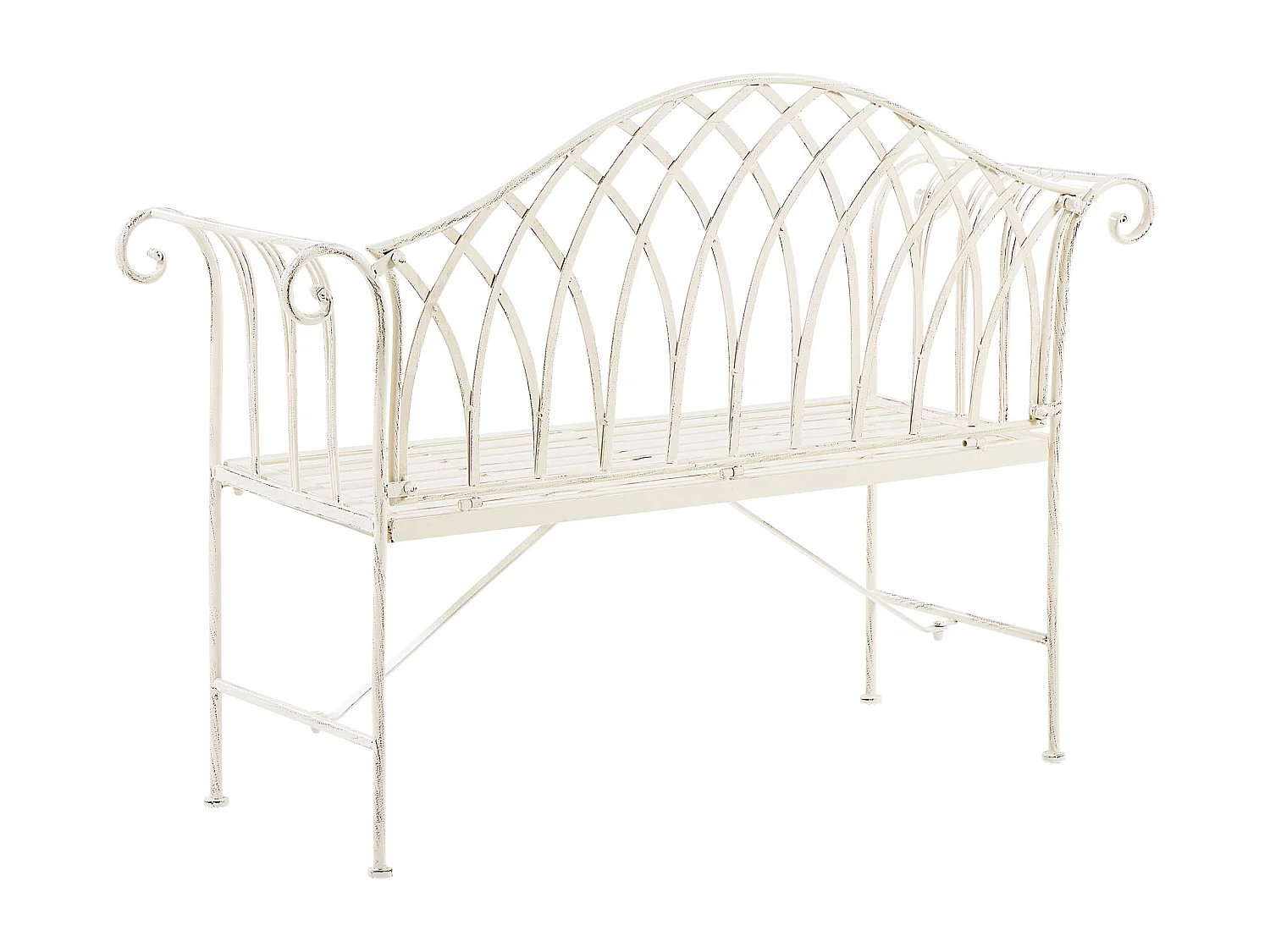 Banc de jardin MILAZZO 130 cm Métal Blanc
