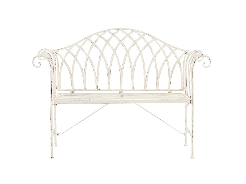 Panchina da giardino MILAZZO 130 cm Metallo Bianco