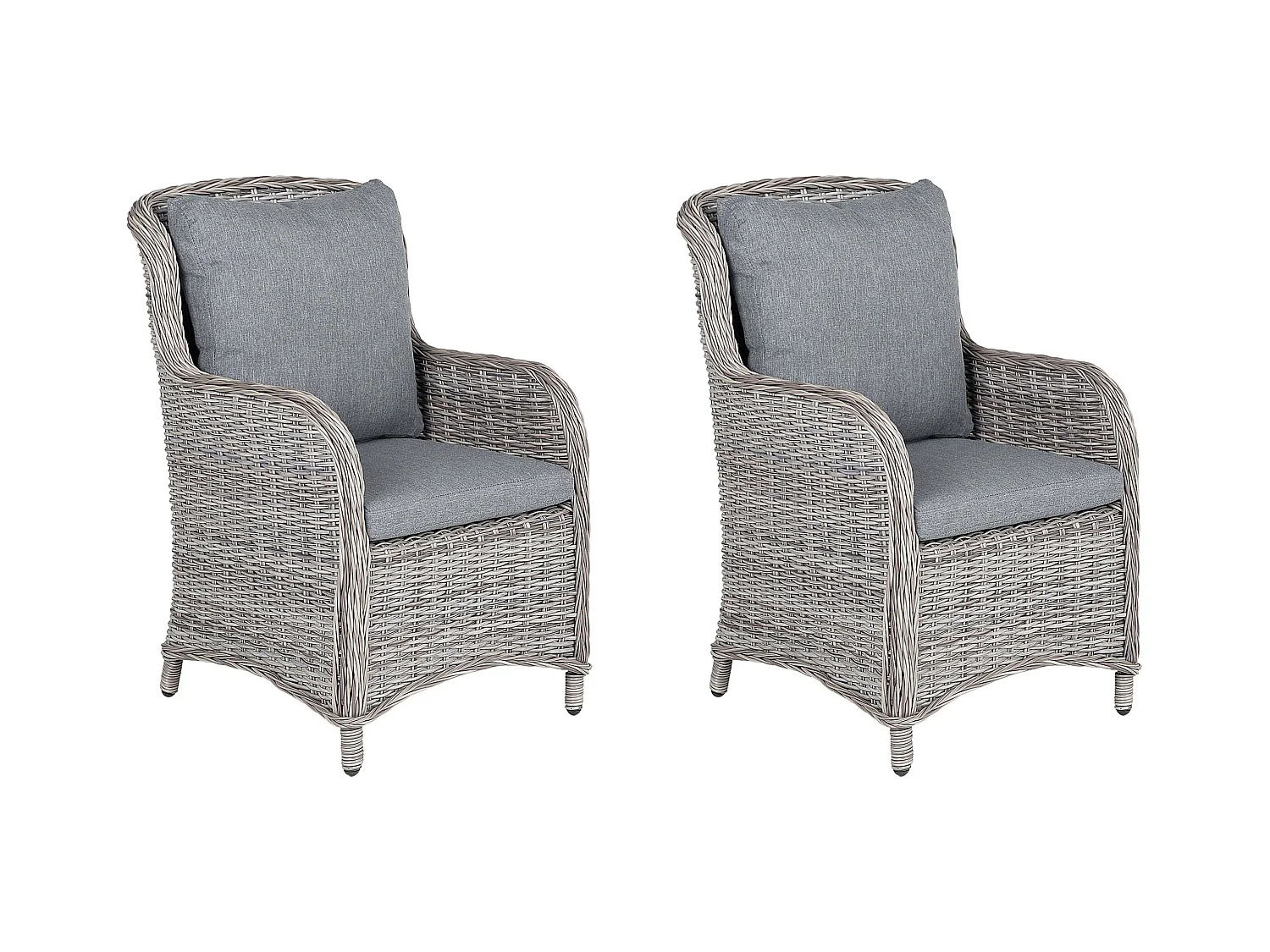 Lot de 2 chaises de jardin avec coussins CASCAIS Gris