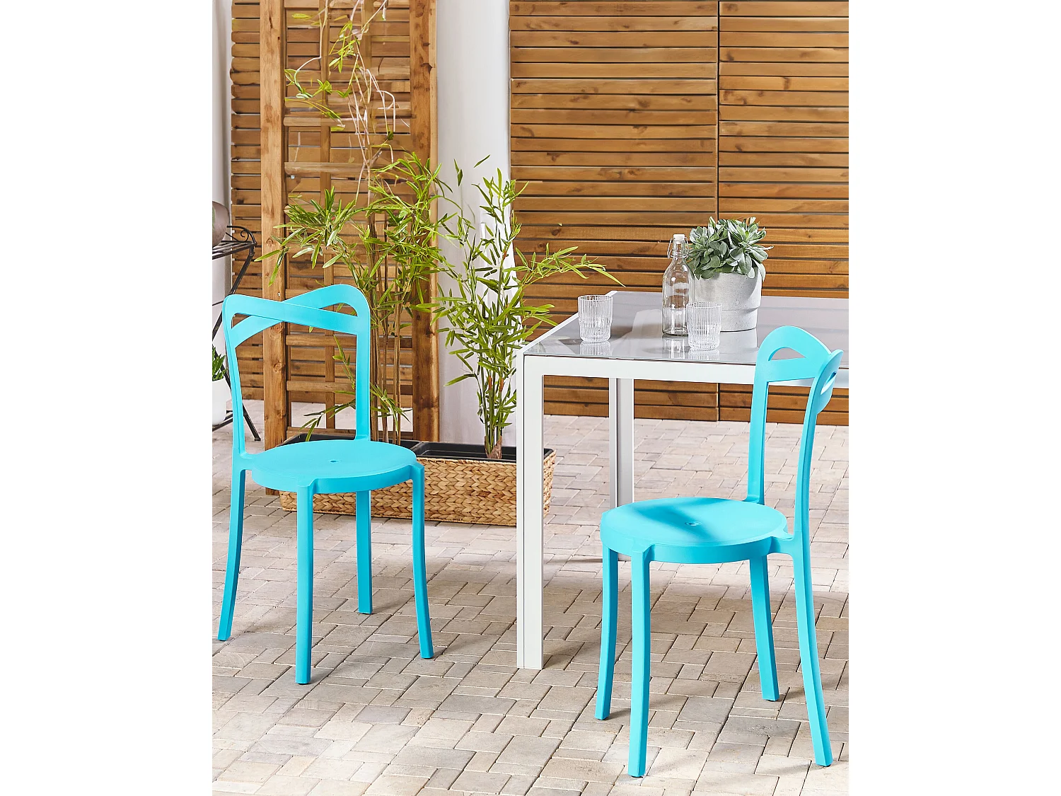 Conjunto de 2 sillas de jardín CAMOGLI Turquesa