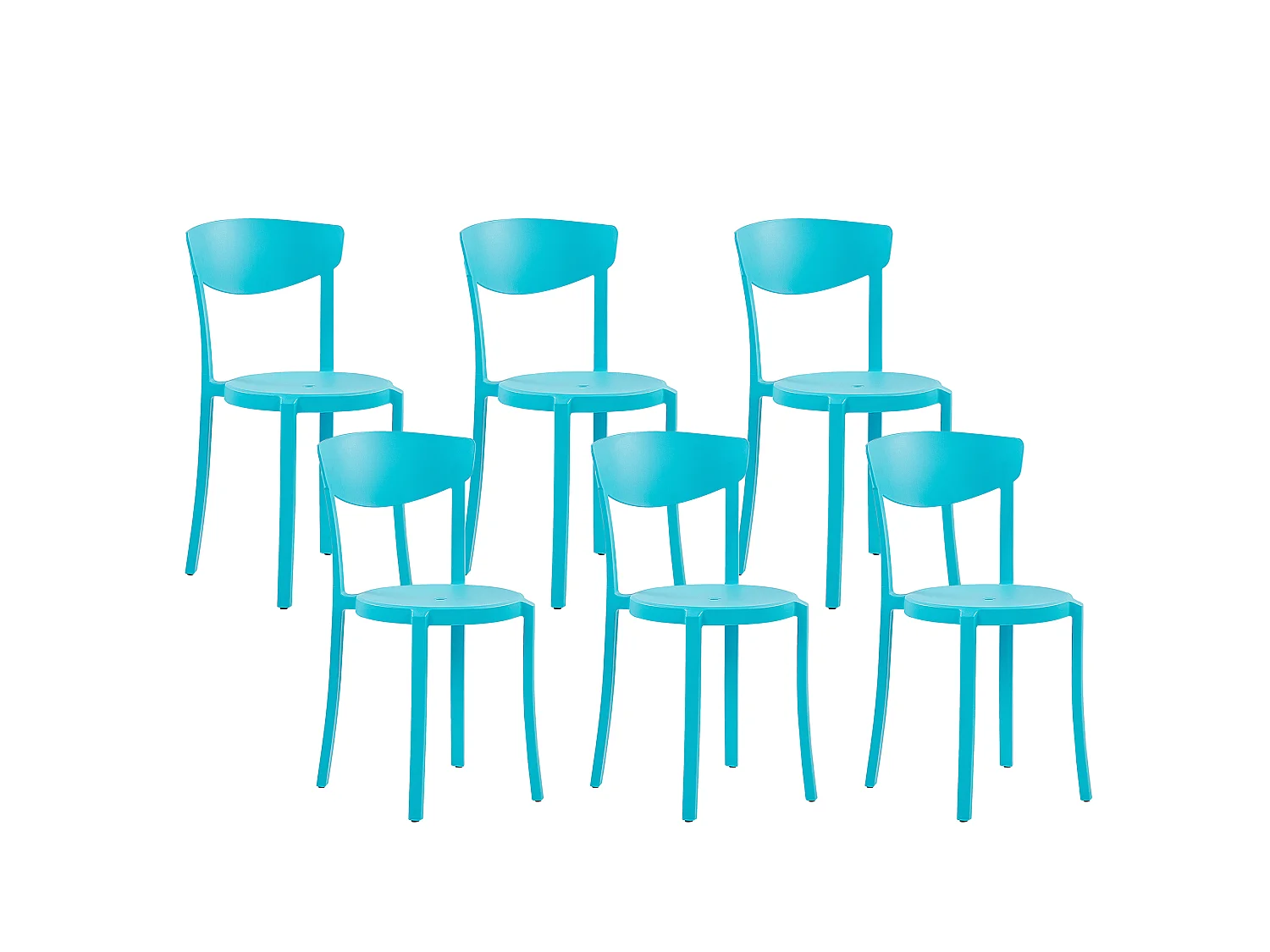 Conjunto de 6 sillas de comedor azul turquesa VIESTE