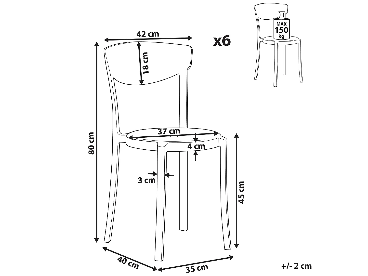 Conjunto de 6 sillas de comedor azul turquesa VIESTE