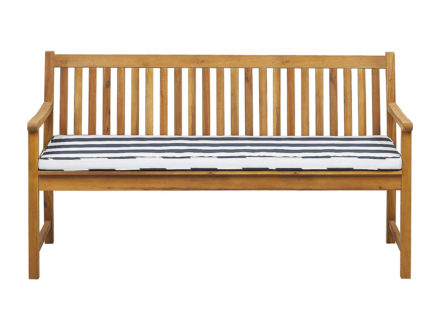 Banc avec coussin d'assise VIVARA 160 cm Bois d'acacia certifié Bleu marine