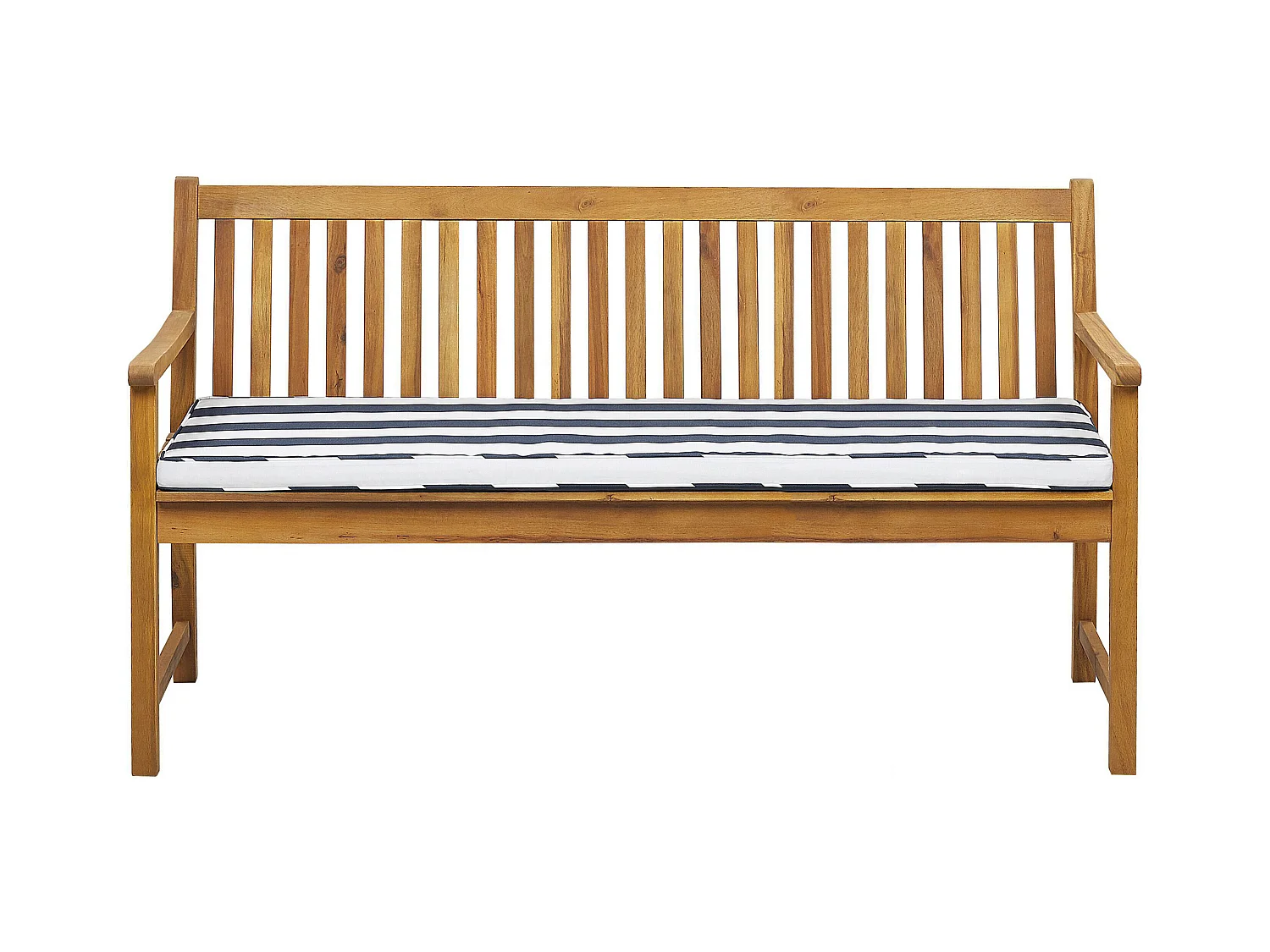 Banco de jardín con cojín VIVARA 160 cm Madera de acacia certificada Azul marino