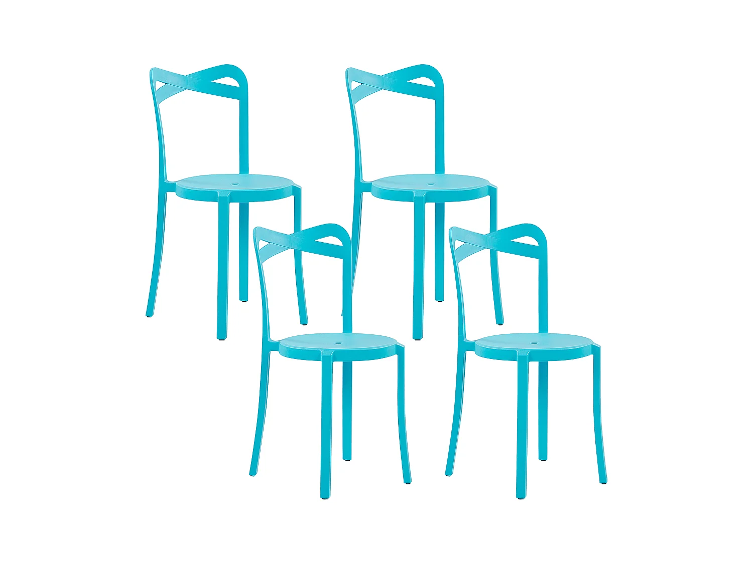 Conjunto de 4 sillas de jardín CAMOGLI Turquesa