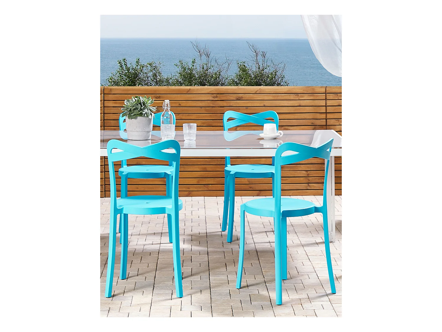 Lot de 4 chaises de jardin CAMOGLI Turquoise