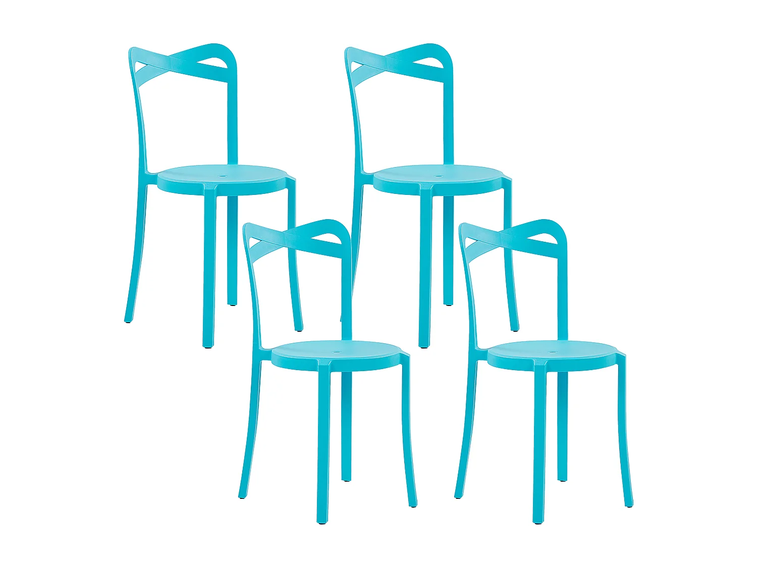 Conjunto de 4 sillas de jardín CAMOGLI Turquesa