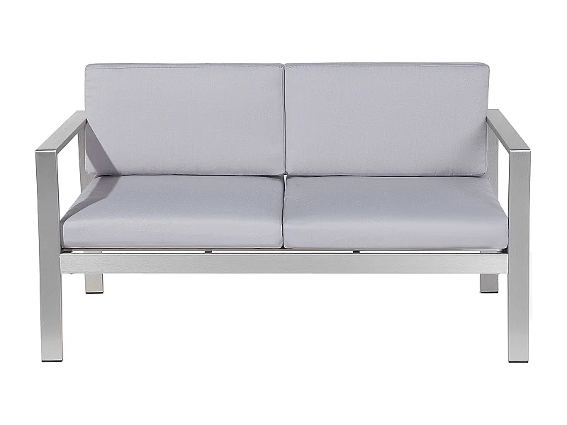 Sofa ogrodowa dla 2 osób SALERNO Metal Jasnoszary