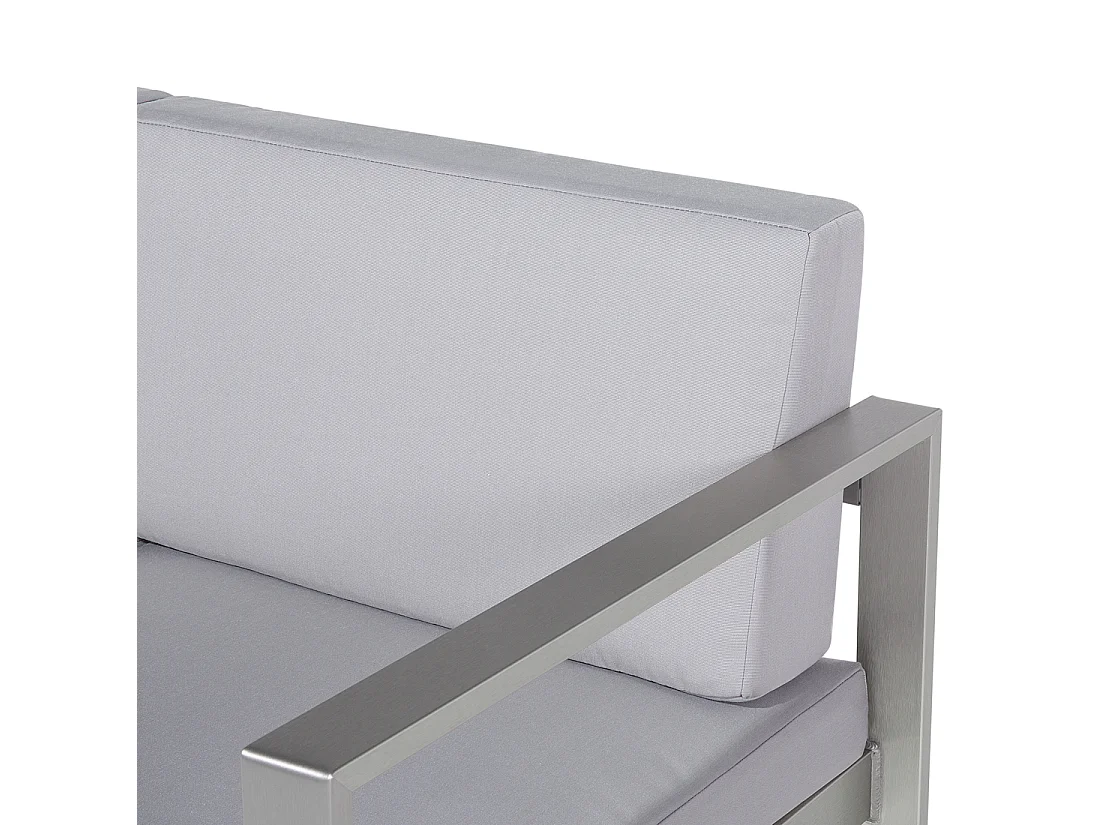 Sofa ogrodowa dla 2 osób SALERNO Metal Jasnoszary
