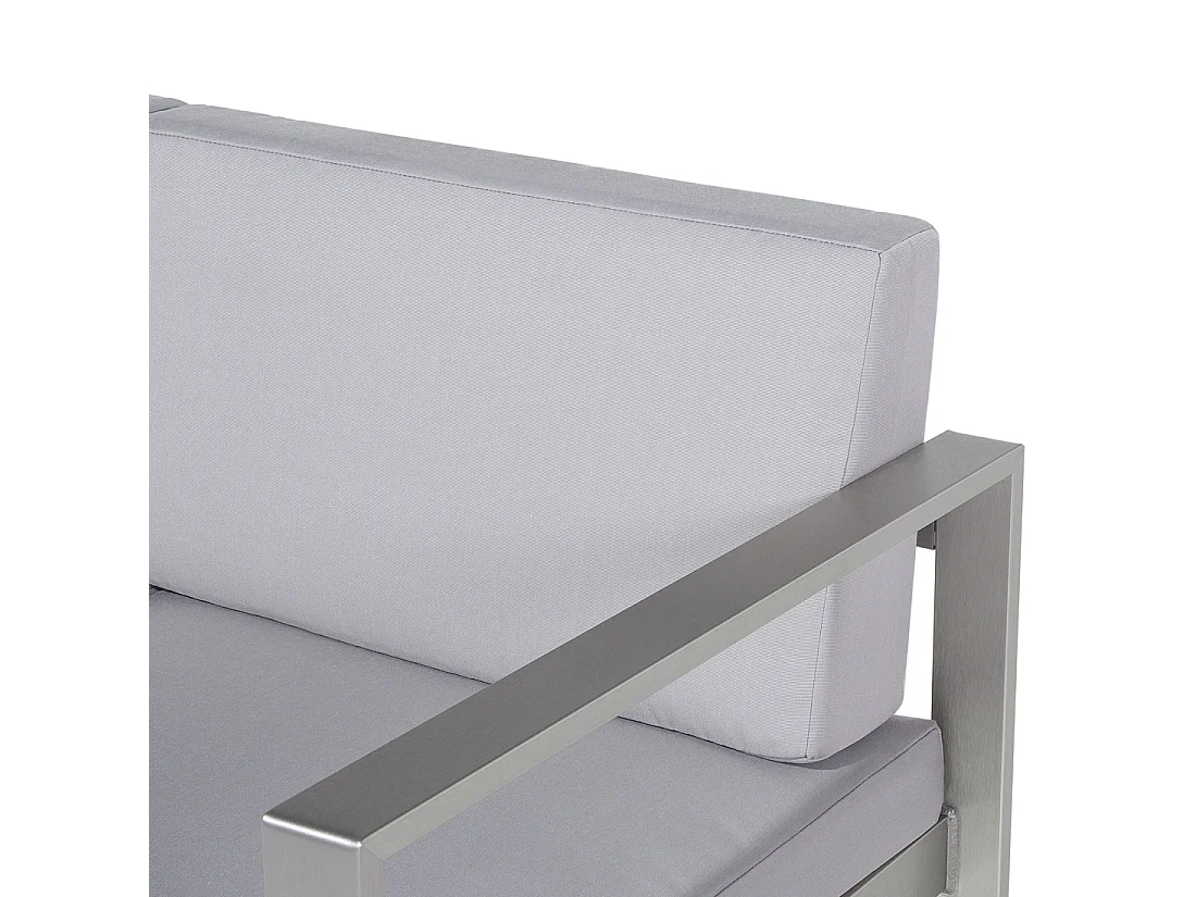 Sofa ogrodowa dla 2 osób SALERNO Metal Jasnoszary