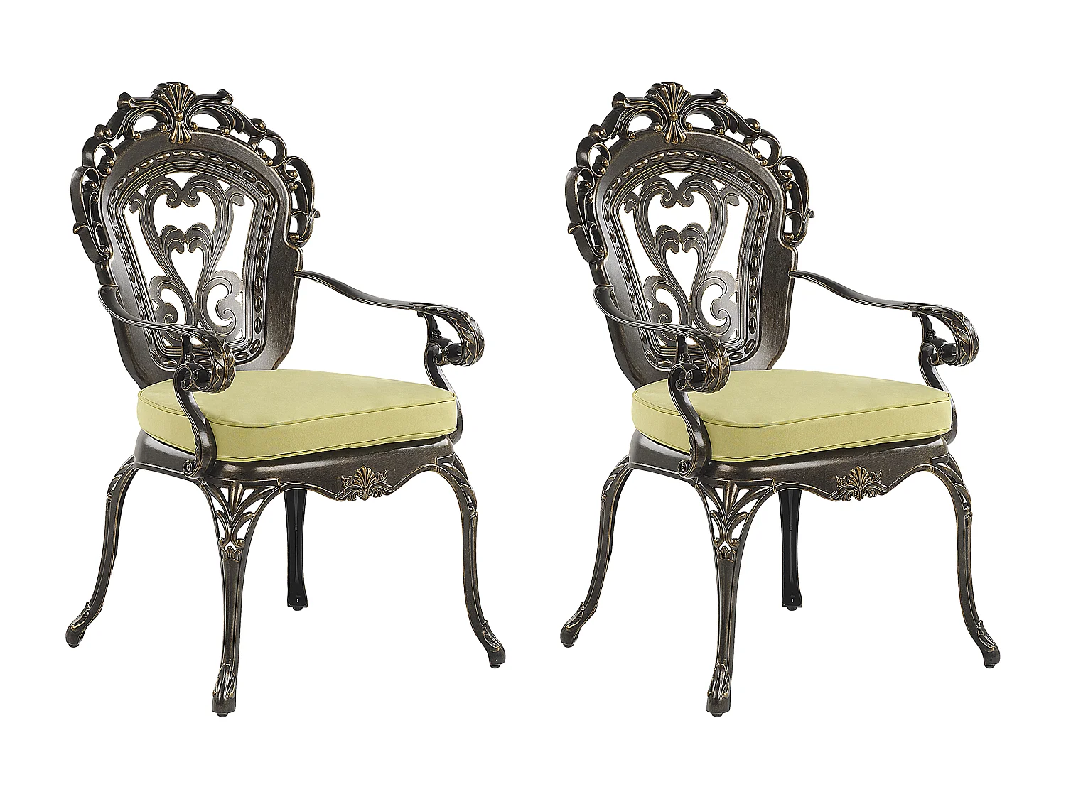 Lot de 2 chaises de jardin avec coussins SAPRI Métal Marron foncé