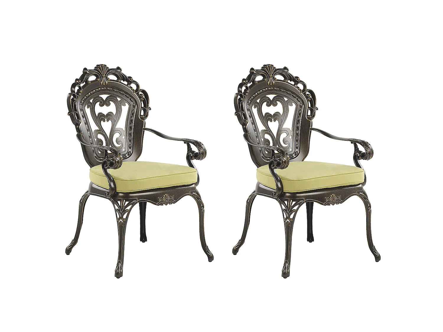 Set di 2 sedie da giardino con cuscini SAPRI Metallo Marrone scuro