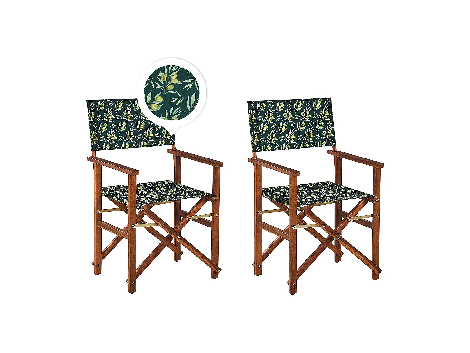 Lot de 2 chaises de jardin CINE Acacia Vert foncé