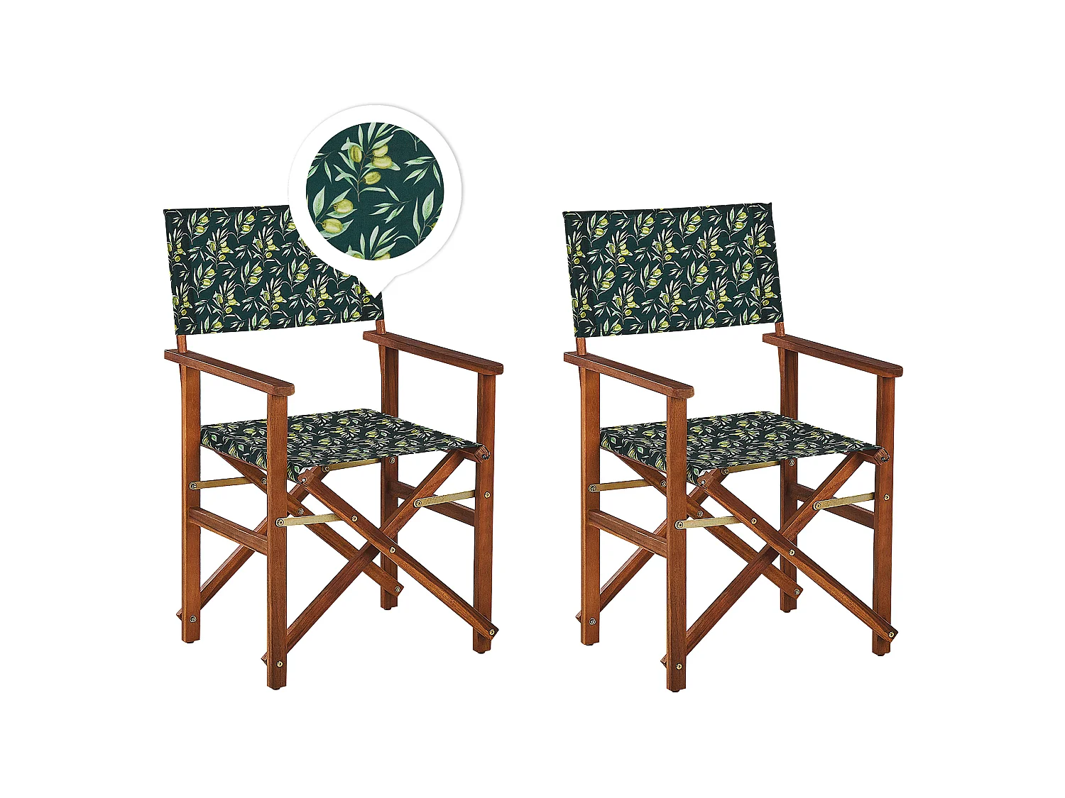 Lot de 2 chaises de jardin CINE Acacia Vert foncé