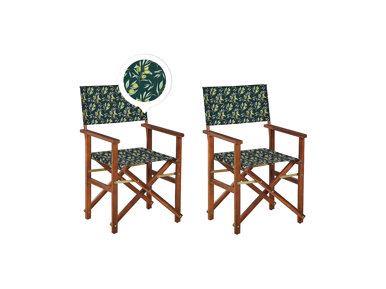 Lot de 2 chaises de jardin CINE Acacia Vert foncé