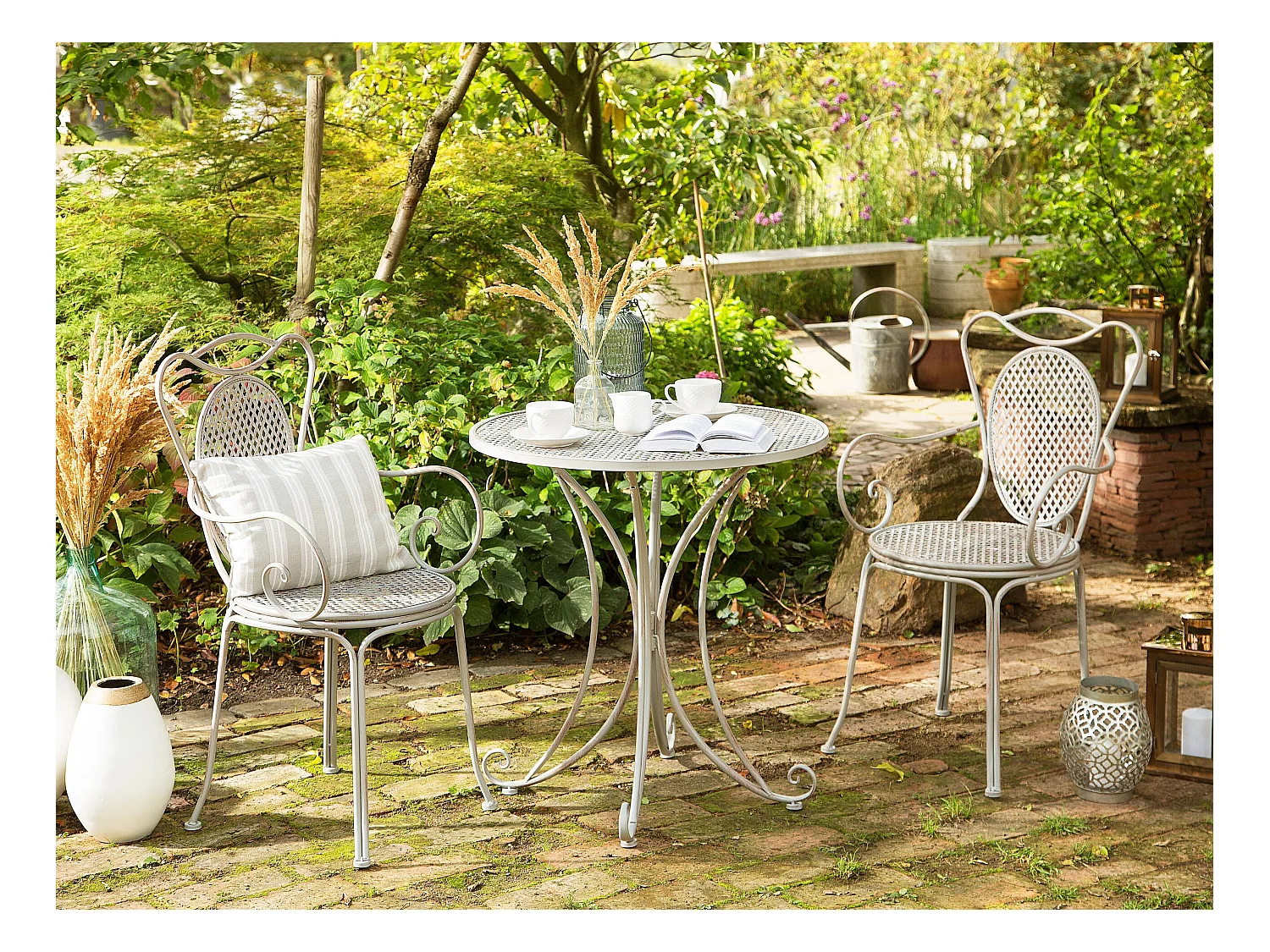 Lot de 2 chaises de jardin CILENTO Métal Gris