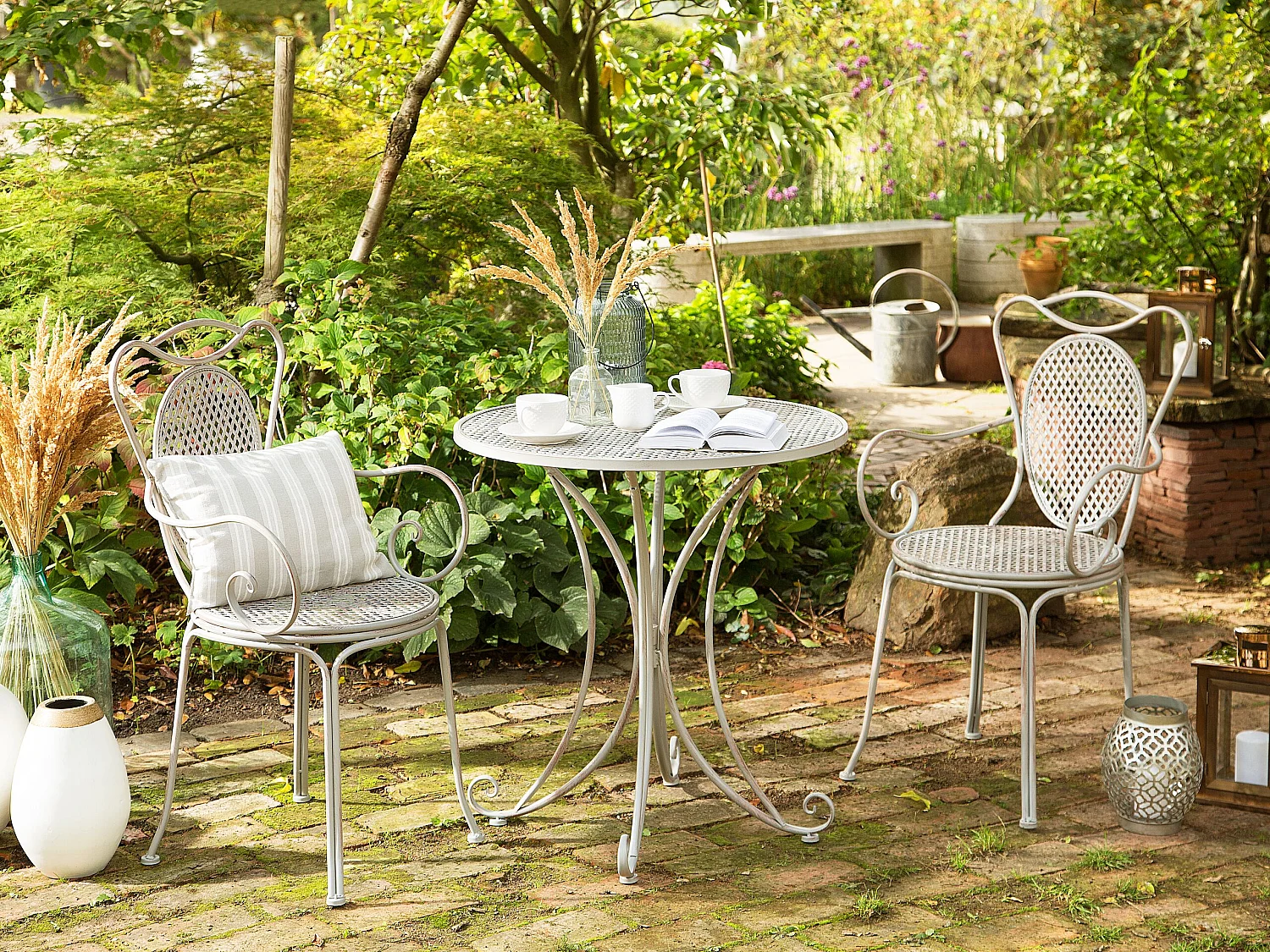 Lot de 2 chaises de jardin CILENTO Métal Gris