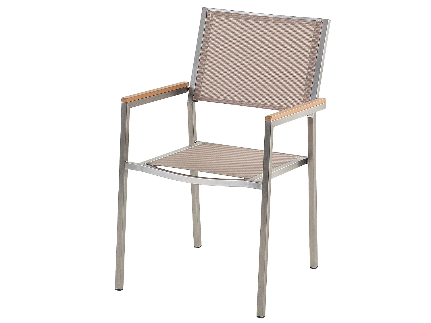 Lot de 4 chaises de jardin GROSSETO Acier inox Beige