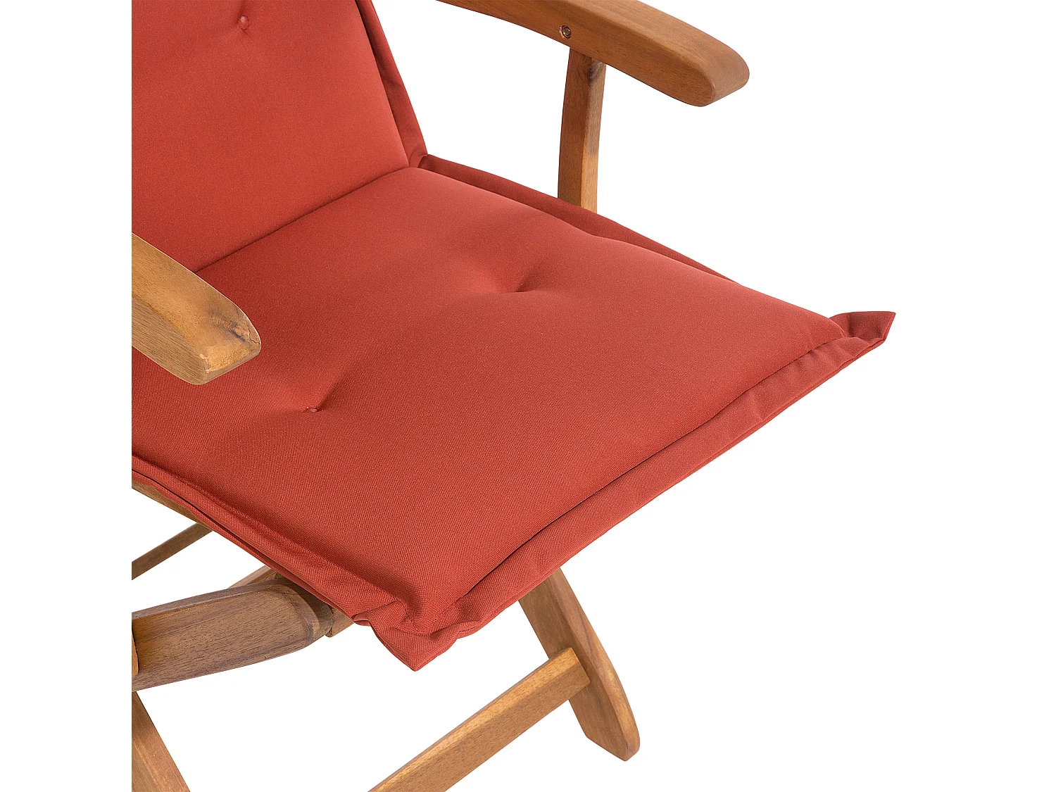 Lot de 2 chaises de jardin avec coussins MAUI Acacia Rouge foncé