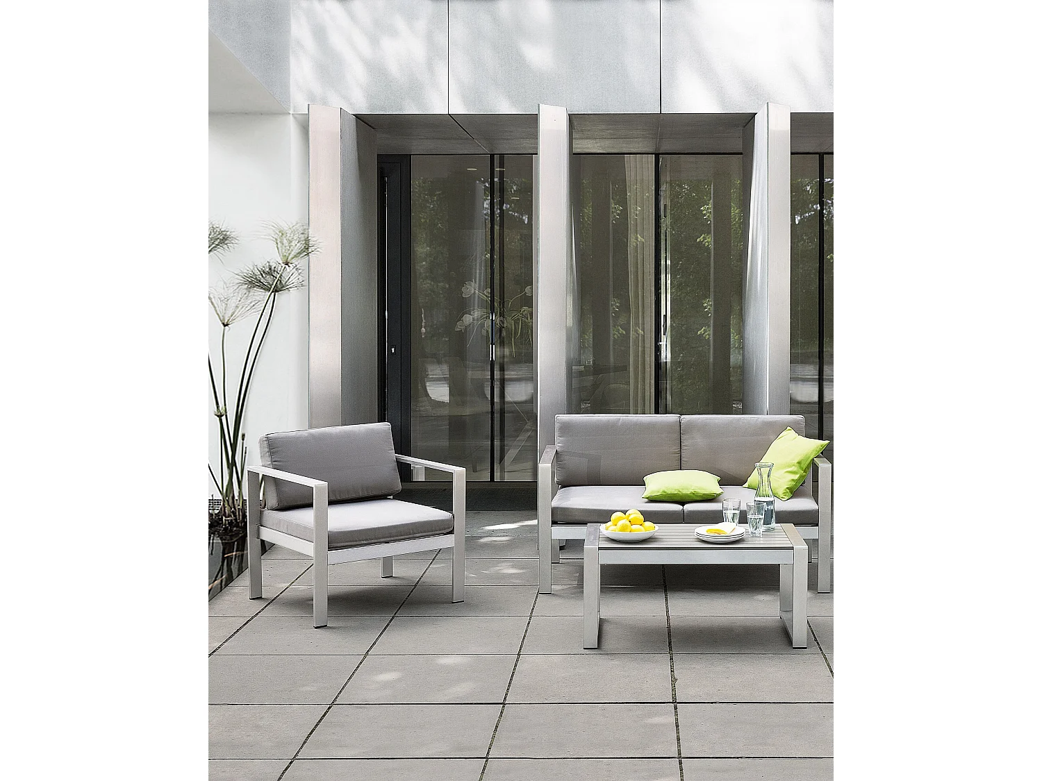 Fauteuil de jardin SALERNO Métal Gris clair