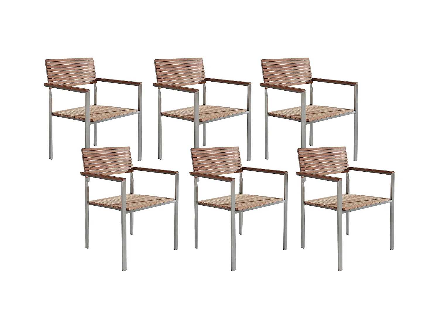 Set di 6 sedie da giardino VIAREGGIO Legno Marrone
