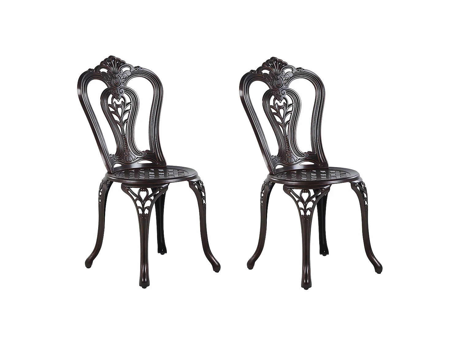 Lot de 2 chaises de jardin BOVINO Métal Marron foncé