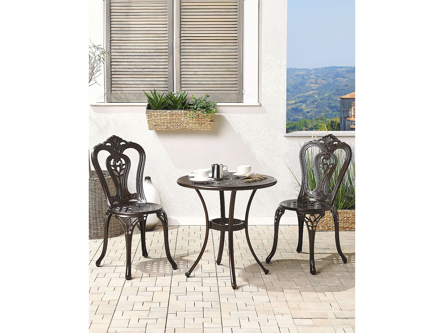 Set di 2 sedie da giardino BOVINO Metallo Marrone scuro