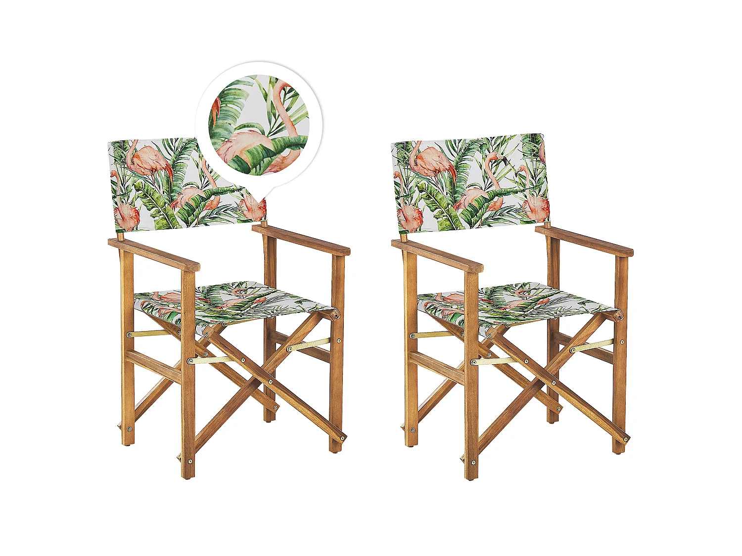 Lot de 2 chaises de jardin CINE Acacia Rose