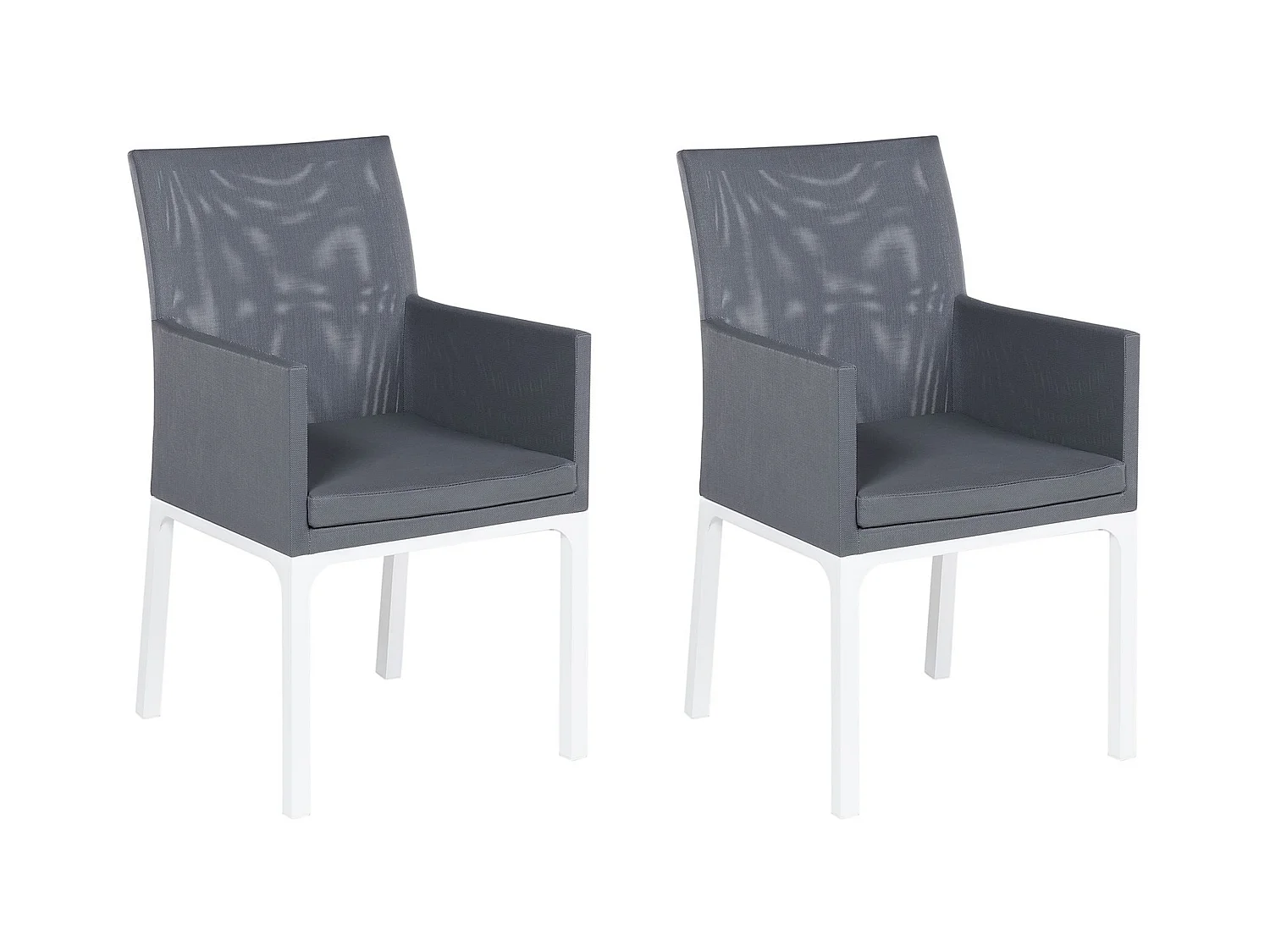 Lot de 2 chaises de jardin avec coussins BACOLI Tissu Gris foncé