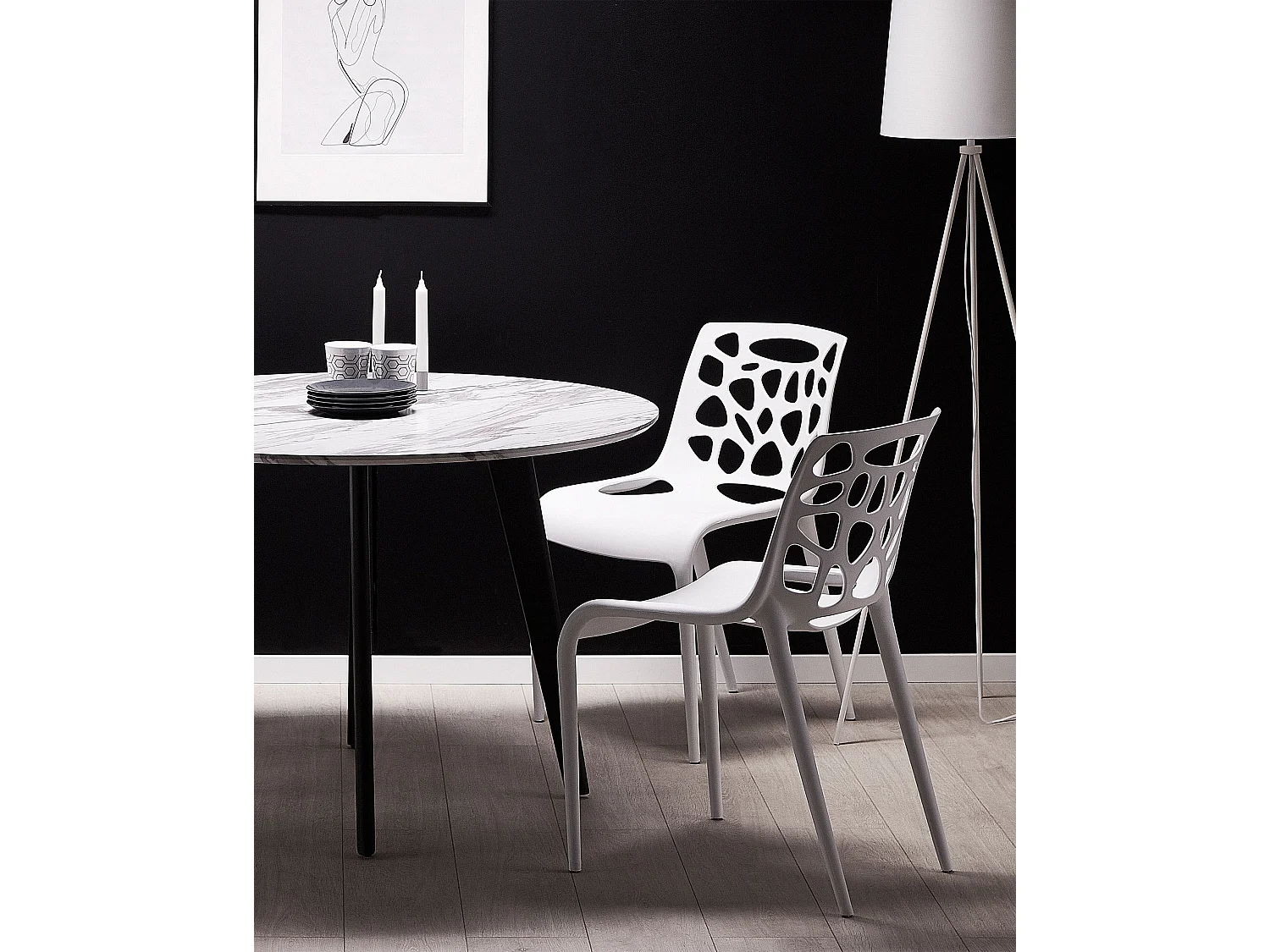 Chaise de salle à manger MORGAN Blanc