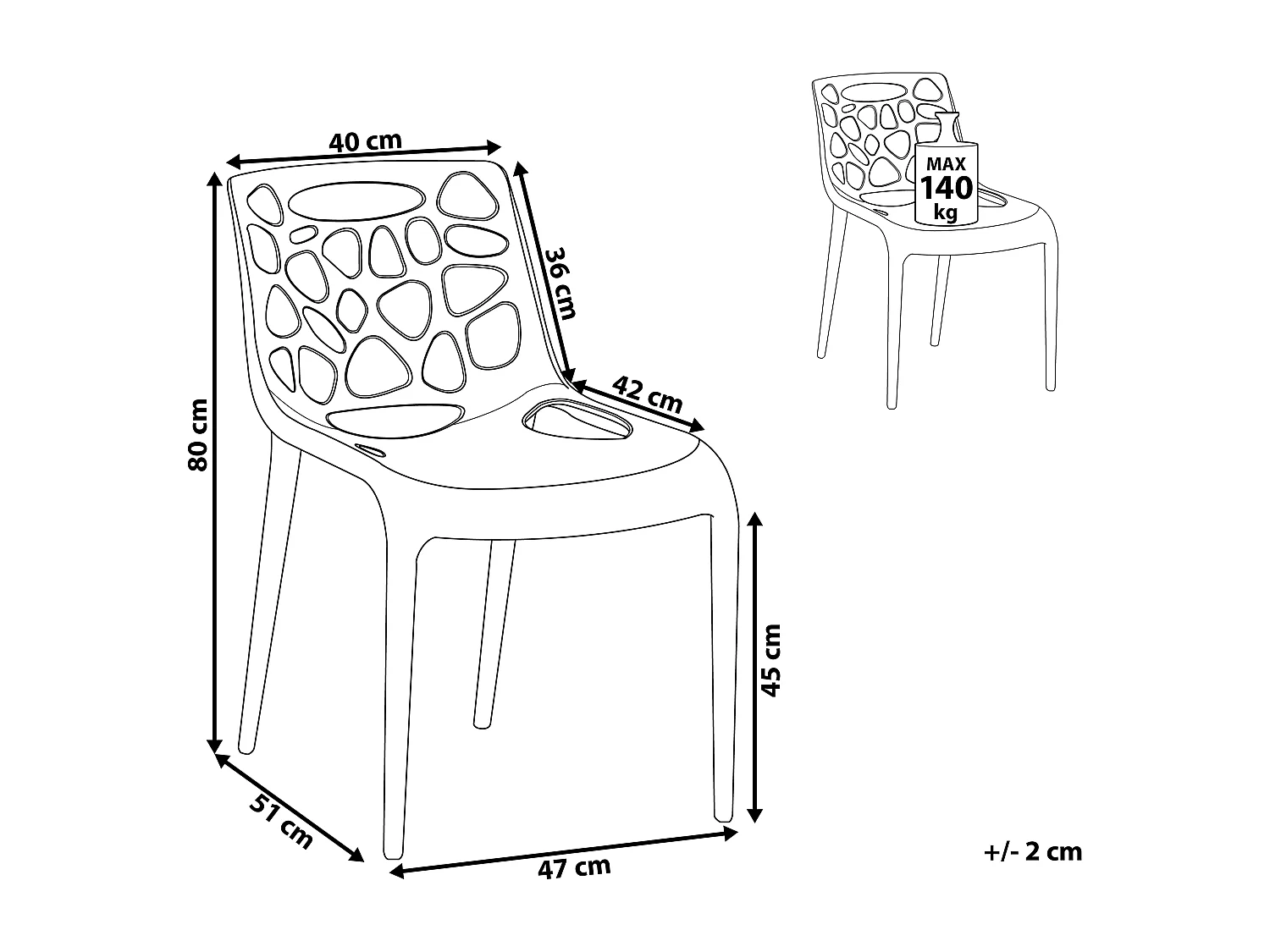Chaise de salle à manger MORGAN Blanc