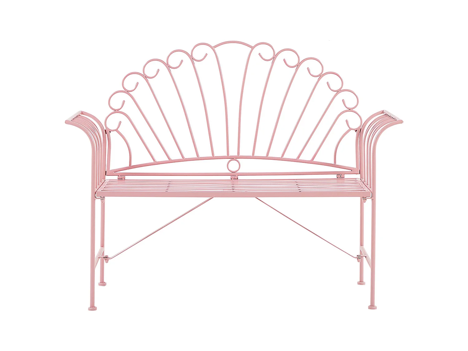 Gartenbank Metall Rosa 125 cm romantischer Stil Cavinia