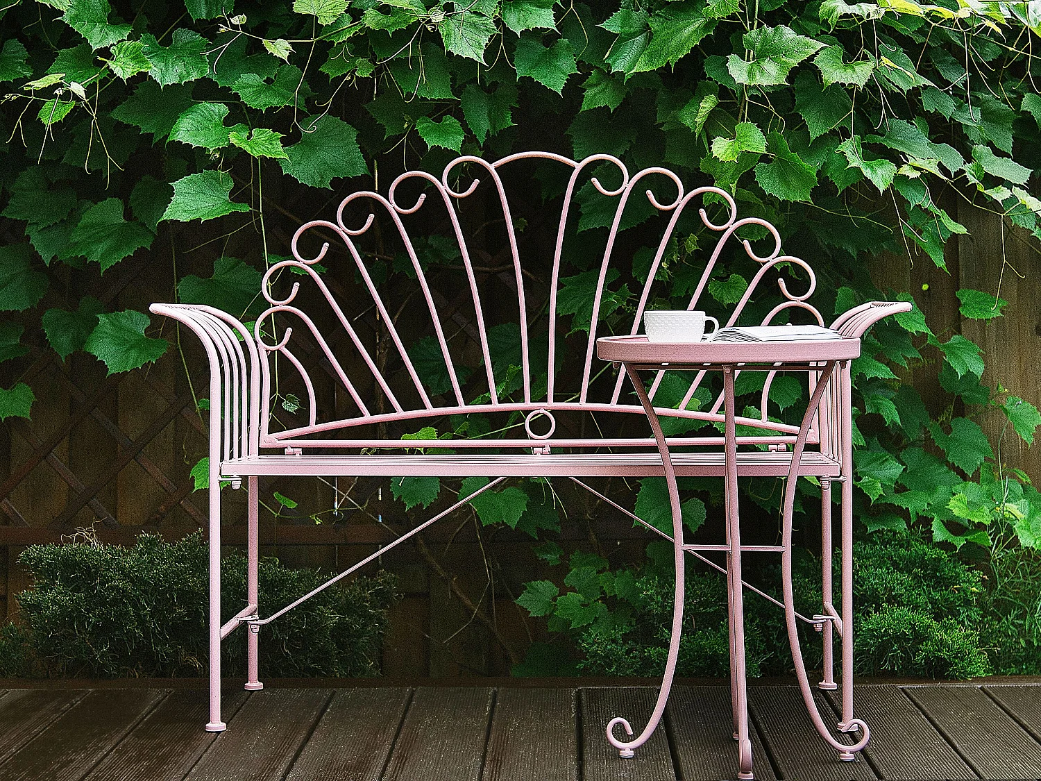 Banc de jardin CAVINIA 125 cm Métal Rose