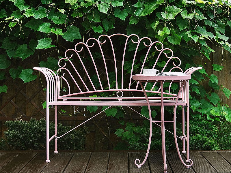 Banco de jardim CAVINIA 125 cm Metal Rosa
