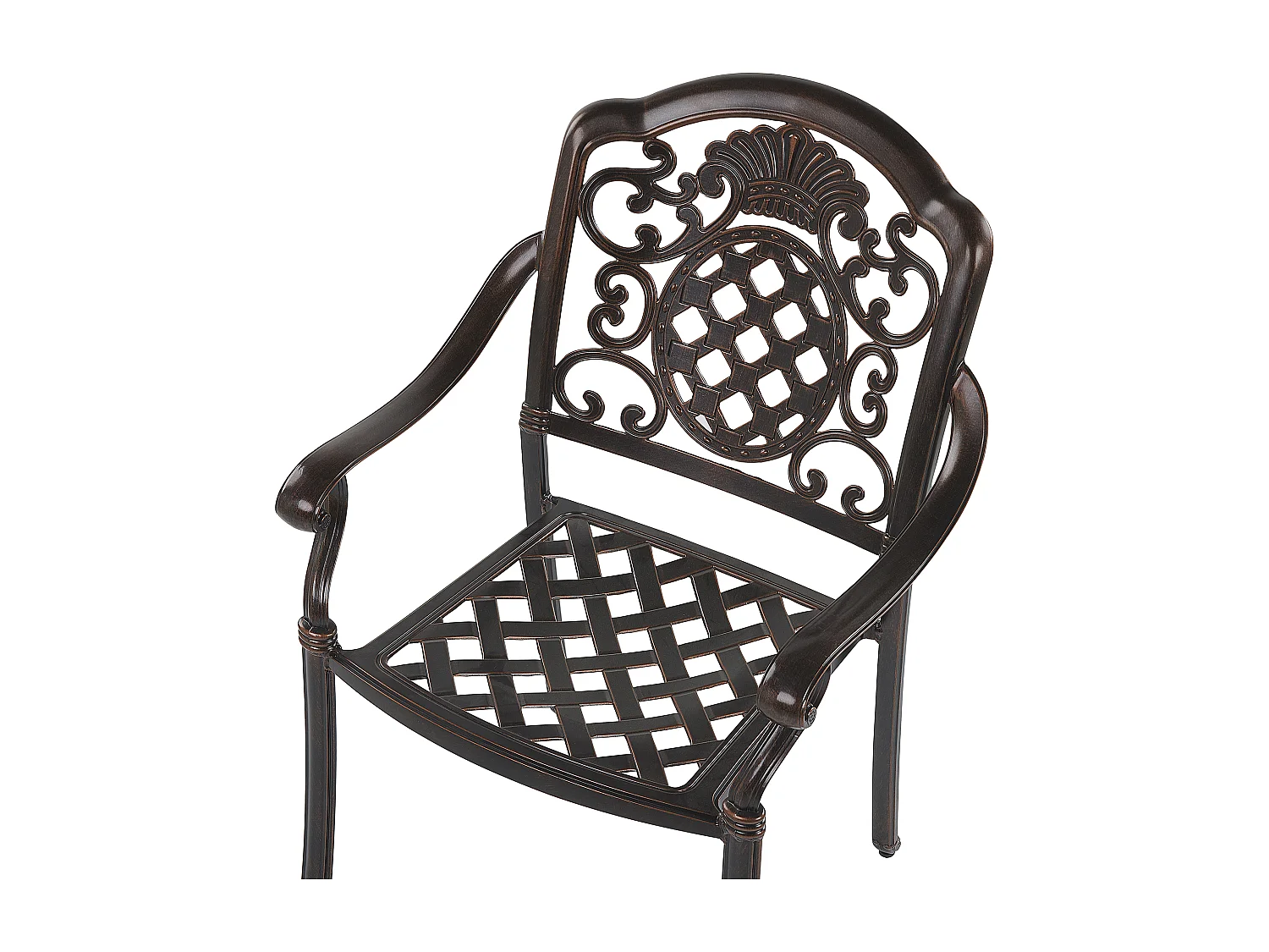 Lot de 4 chaises de jardin avec coussins SALENTO Métal Marron foncé