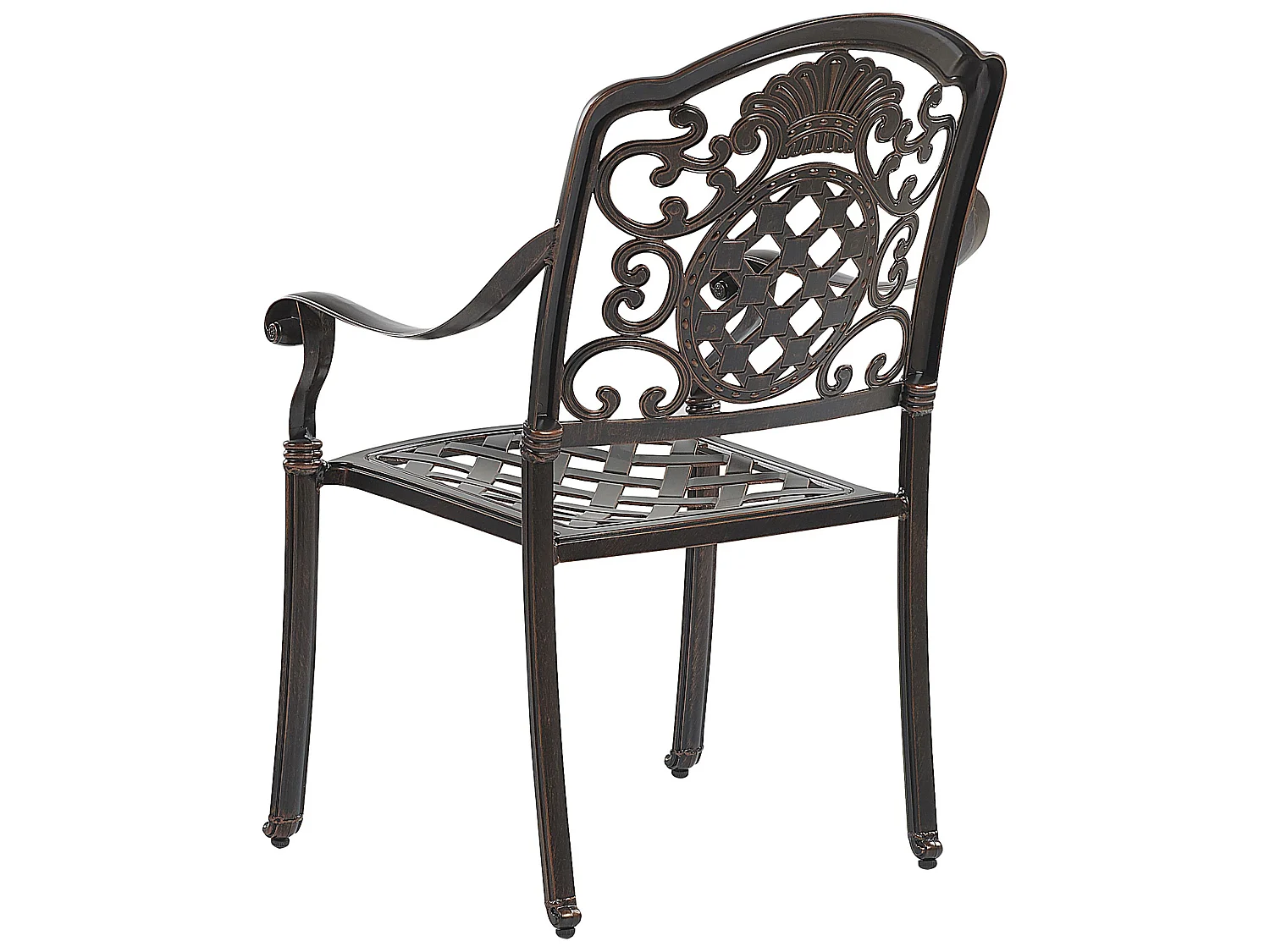 Lot de 4 chaises de jardin avec coussins SALENTO Métal Marron foncé