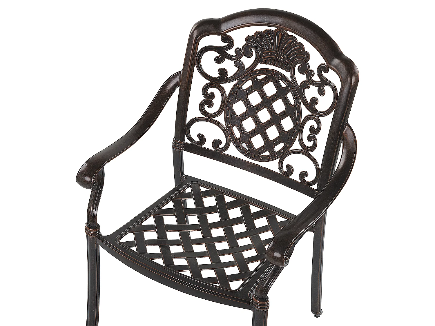 Lot de 4 chaises de jardin avec coussins SALENTO Métal Marron foncé