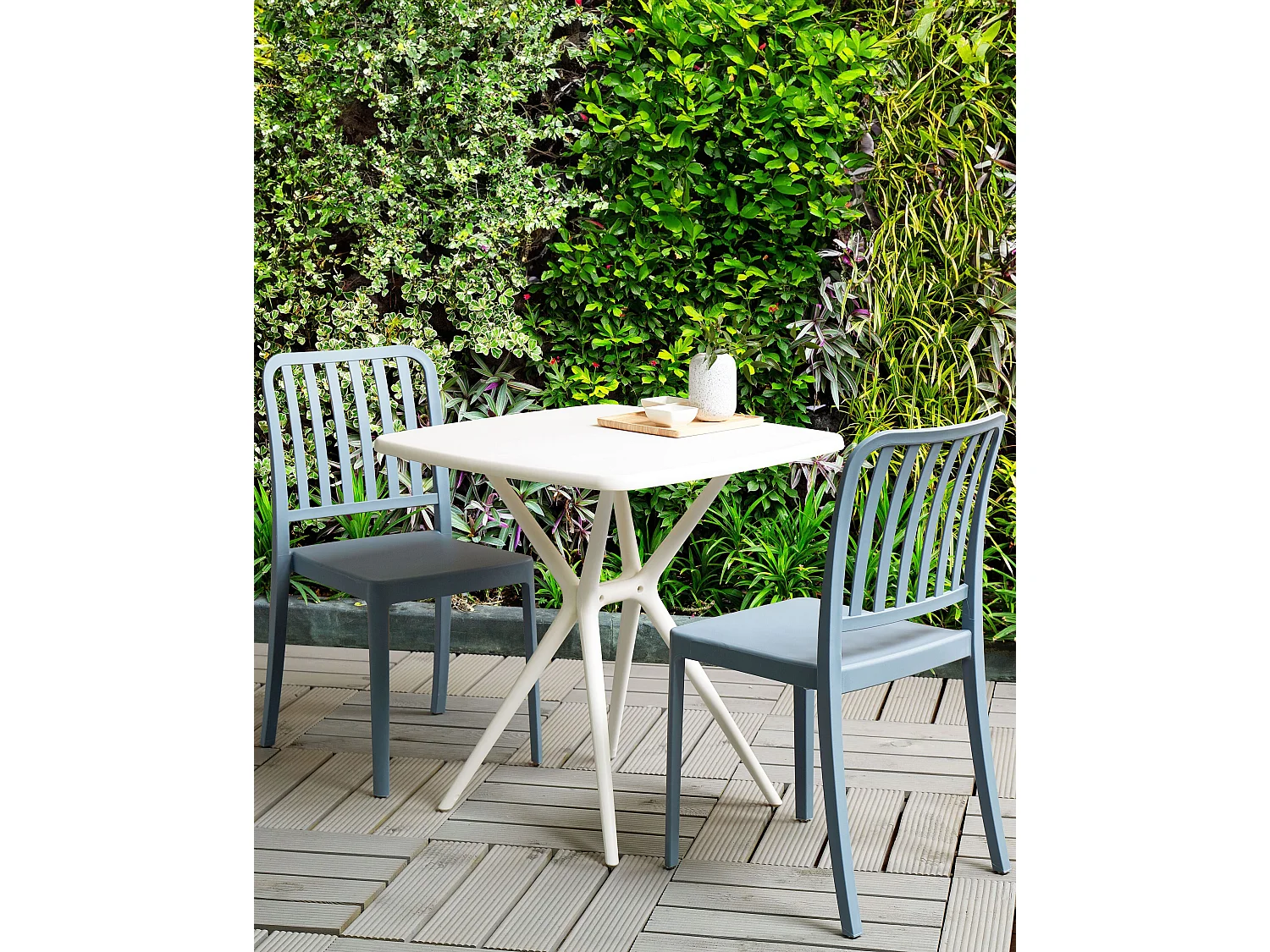 Conjunto de 2 cadeiras de jardim SERSALE Material sintético Azul