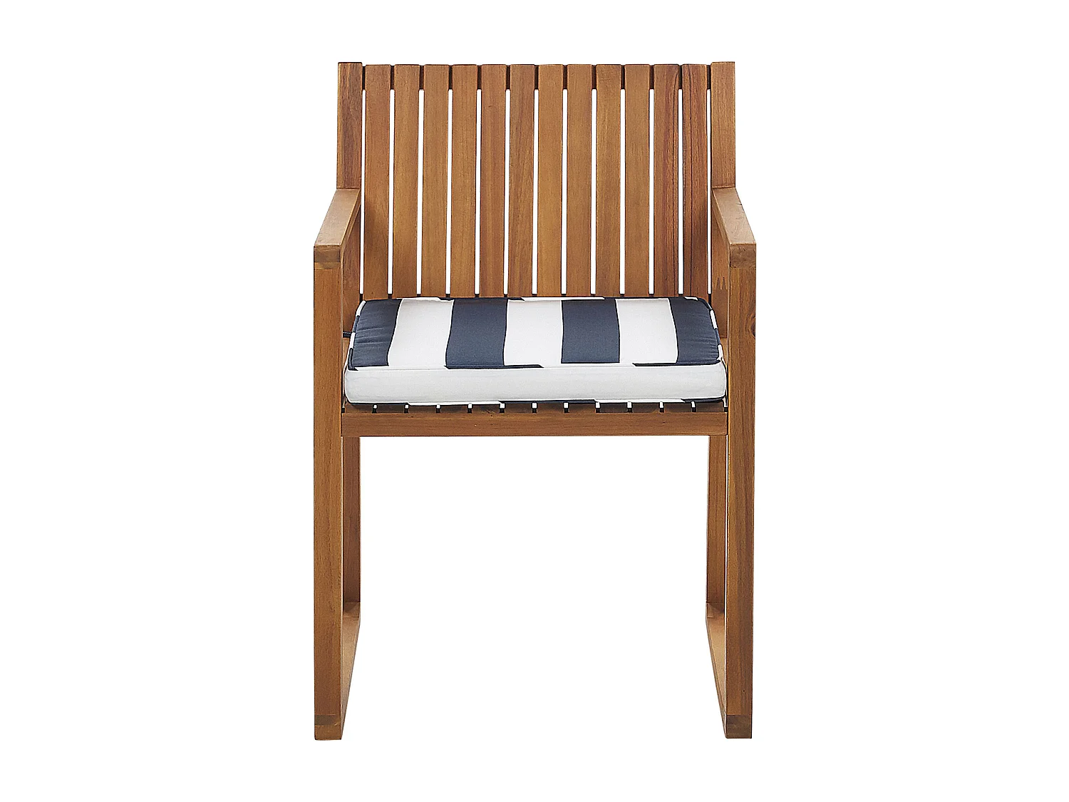 Lot de 8 chaises de jardin avec coussins SASSARI Acacia Bleu marine