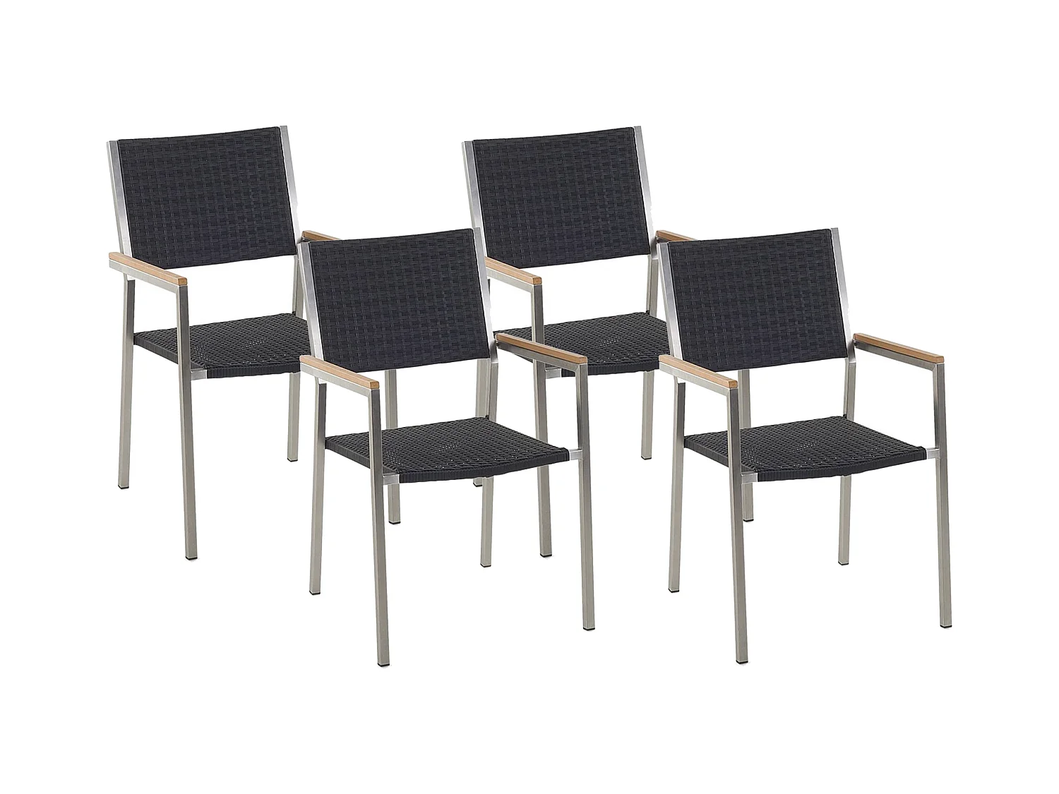 Lot de 4 chaises de jardin GROSSETO Noir