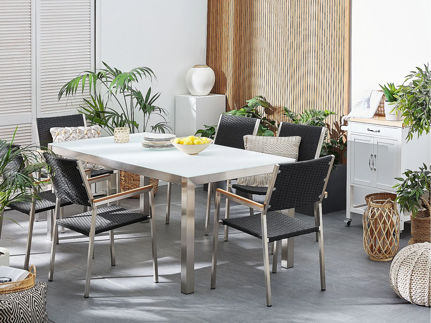 Lot de 4 chaises de jardin GROSSETO Noir