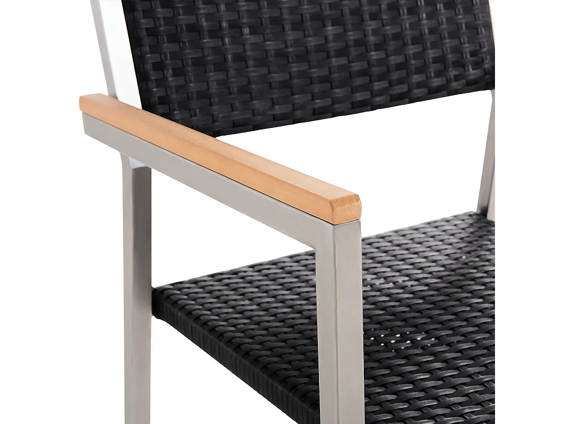Lot de 4 chaises de jardin GROSSETO Noir