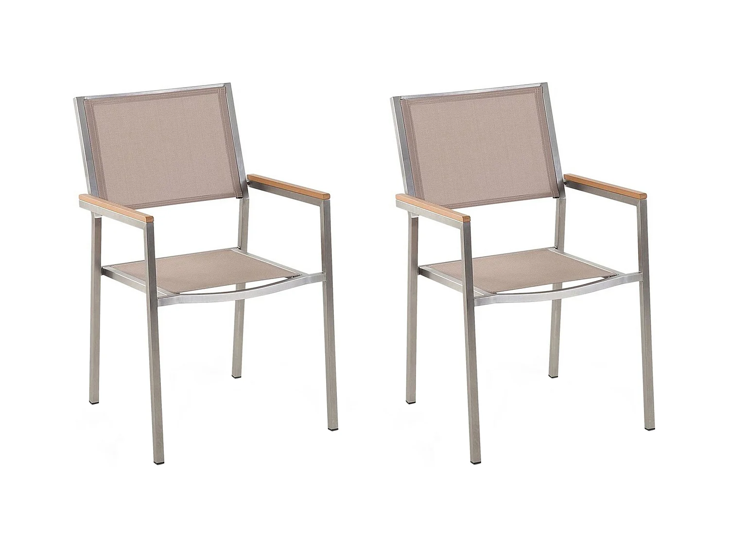 Set di 2 sedie da giardino GROSSETO Acciaio inox Beige