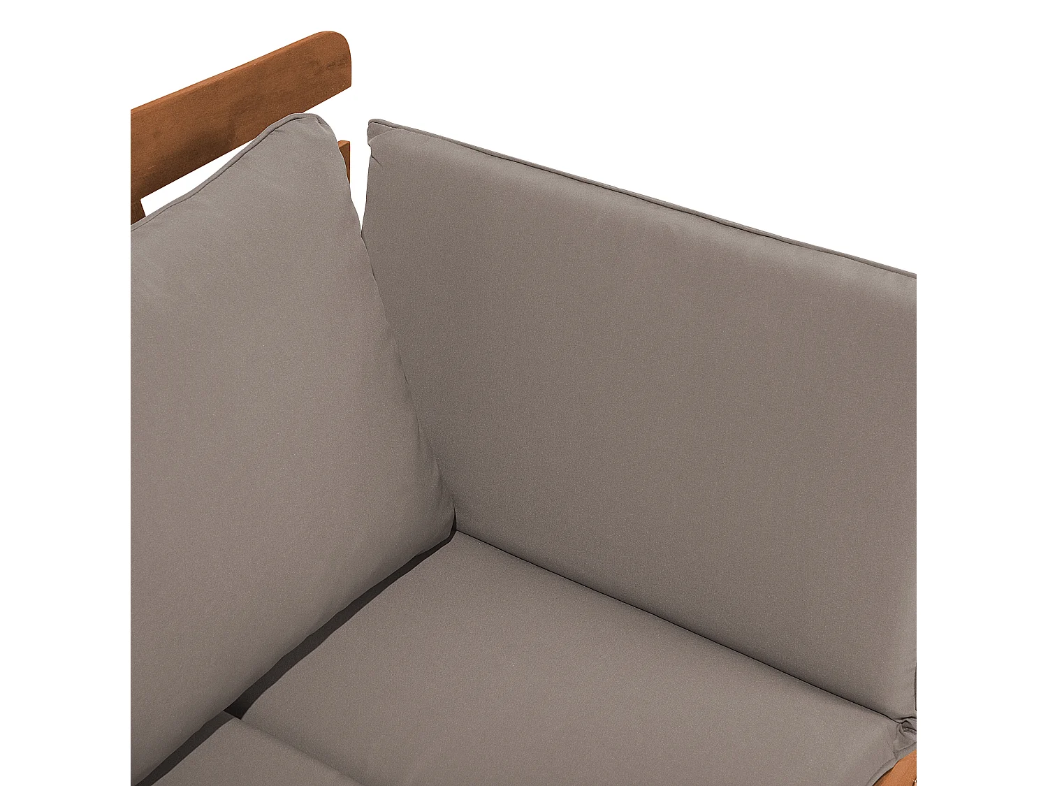 Tuinbank met zitkussen PORTICI 210 cm Eucalyptushout Lichtbruin/taupe