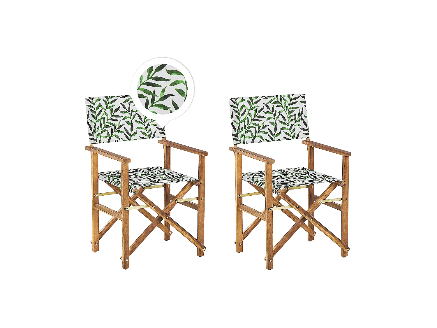 Lot de 2 chaises de jardin CINE Acacia Gris