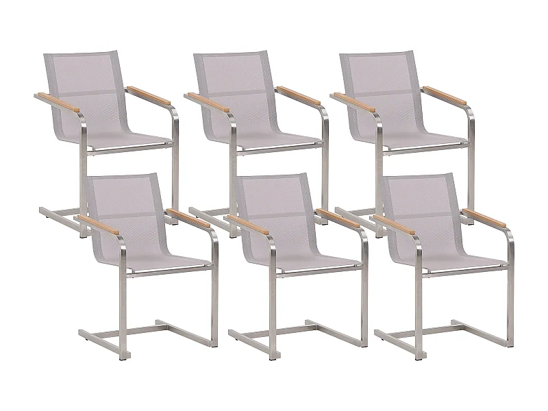 Set van 6 tuinstoelen COSOLETO RVS Beige